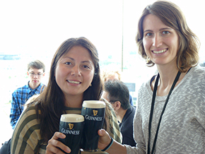 June 2014, Areli & Silvia enjoying a Guinness at the Guinness Storehouse